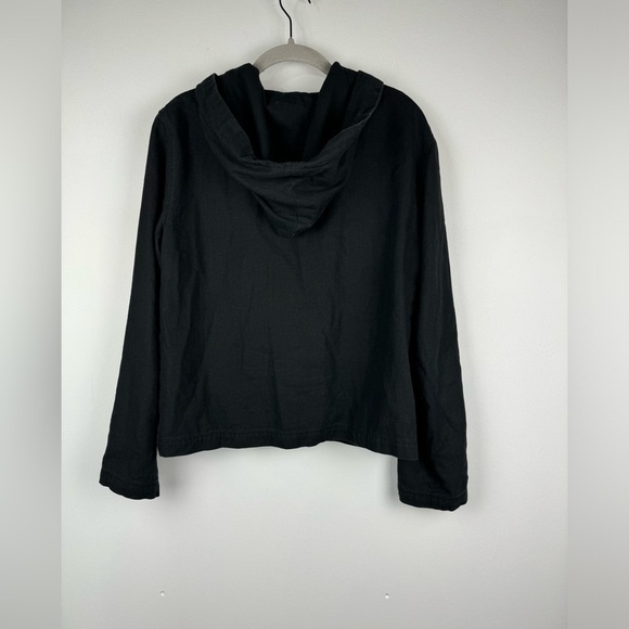 J. Jill Black Hooded Hemp Lightweight Jacket, Size Small - Picture 3 of 12